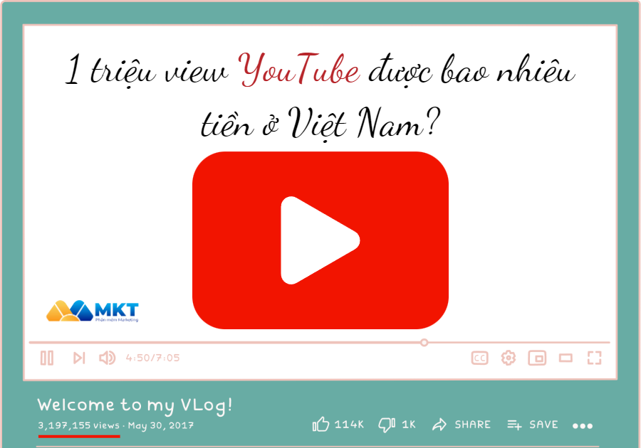 1 triệu view YouTube kiếm được bao nhiêu tiền ở việt nam