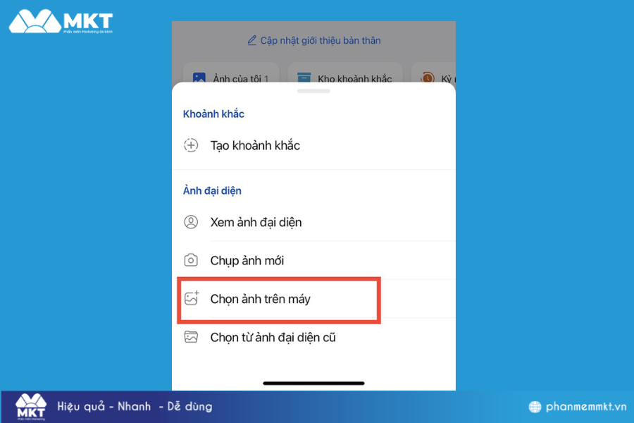 Cách để ảnh đại diện Zalo mặc định