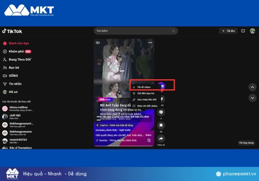 Cách tải video Tiktok về máy tính