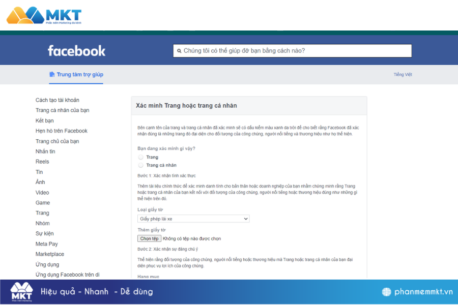 Làm sao có được dấu tích xanh trên Facebook