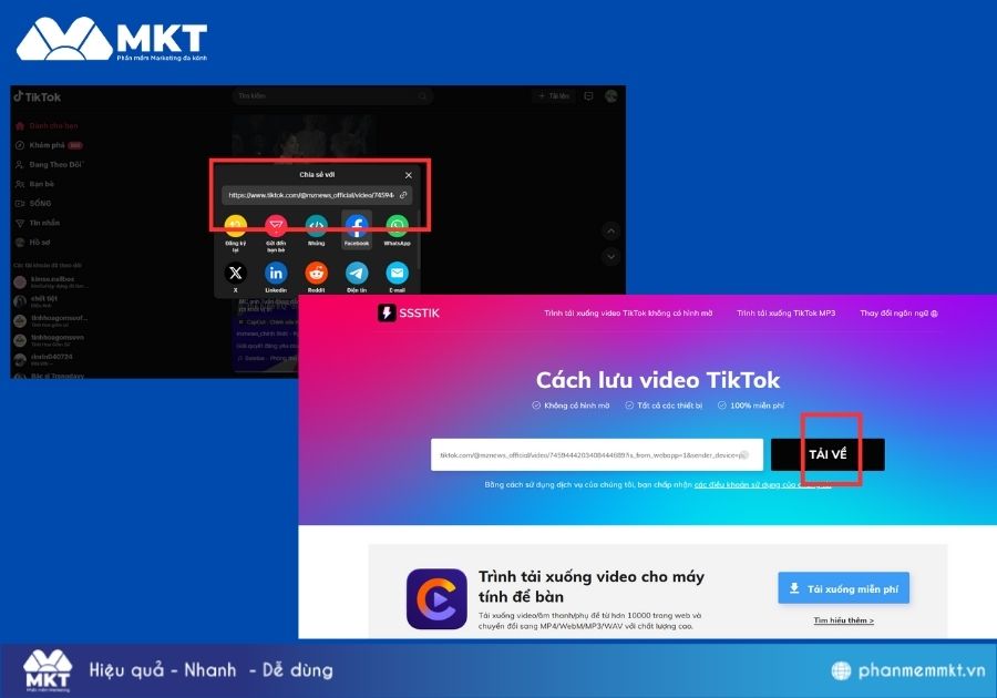 Cách tải video Tiktok về máy tính không logo: sử dụng SSSTik