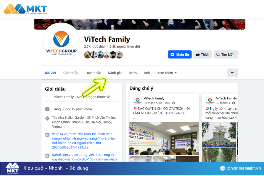 Cách đánh giá trên facebook