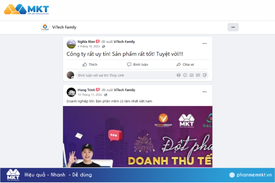 Cách đánh giá trên facebook