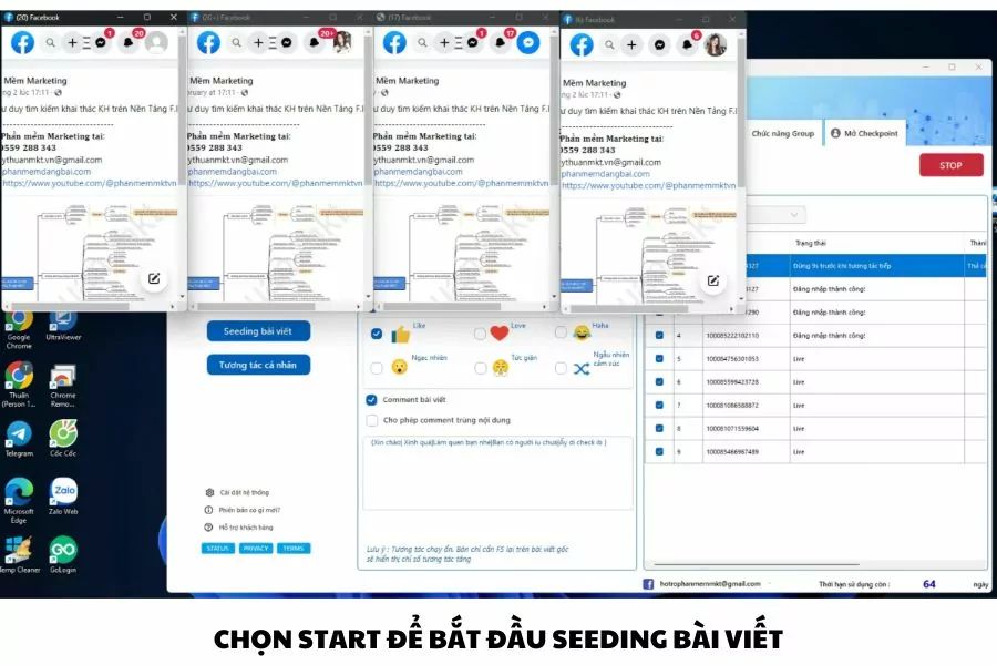 Thực hiện seeding trên Facebook