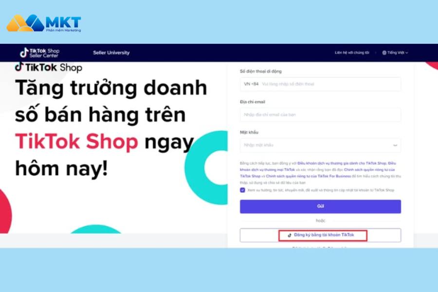 Hướng dẫn tạo tài khoản TikTok Shop