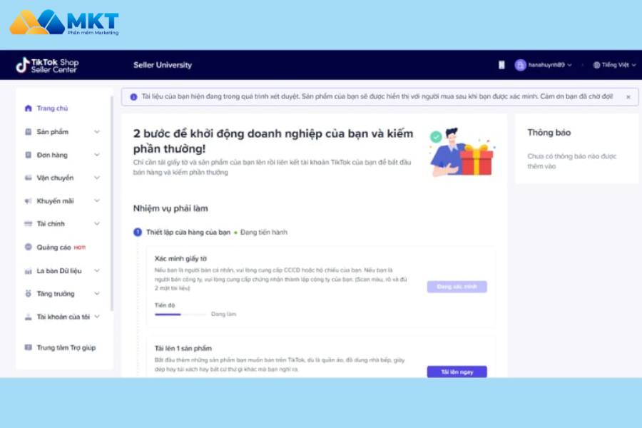 Hướng dẫn tạo tài khoản TikTok Shop