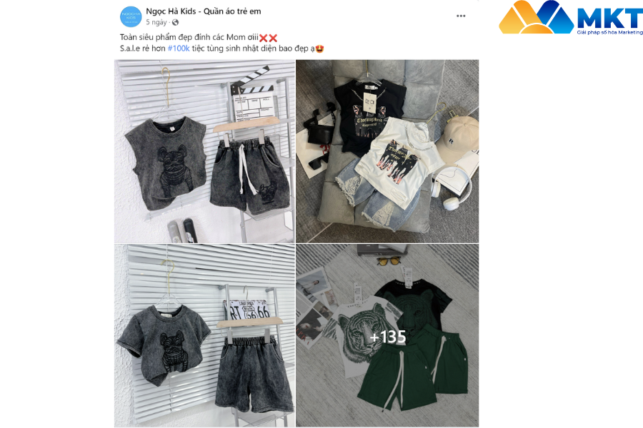 Mẫu content bán quần áo trẻ em