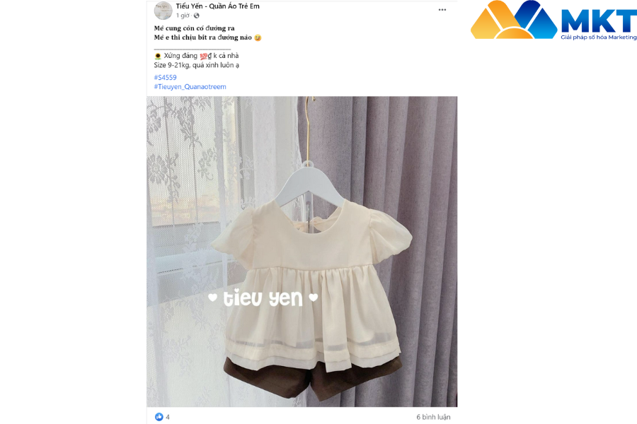 Mẫu content bán quần áo trẻ em