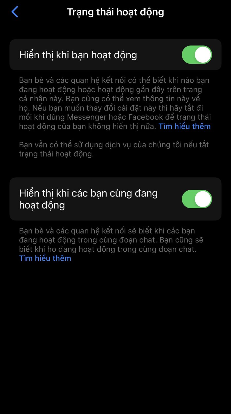 tại sao không online nhưng messenger vẫn sáng