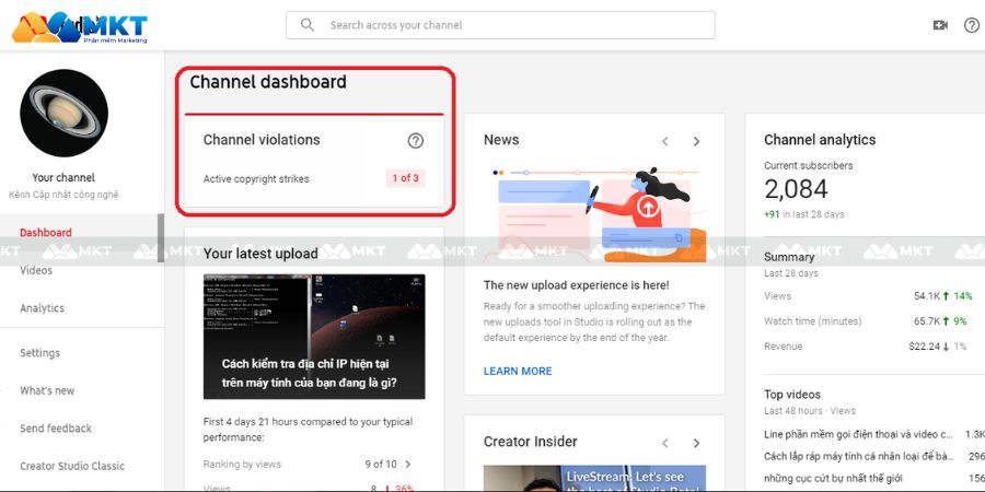 Vi phạm bản quyền YouTube