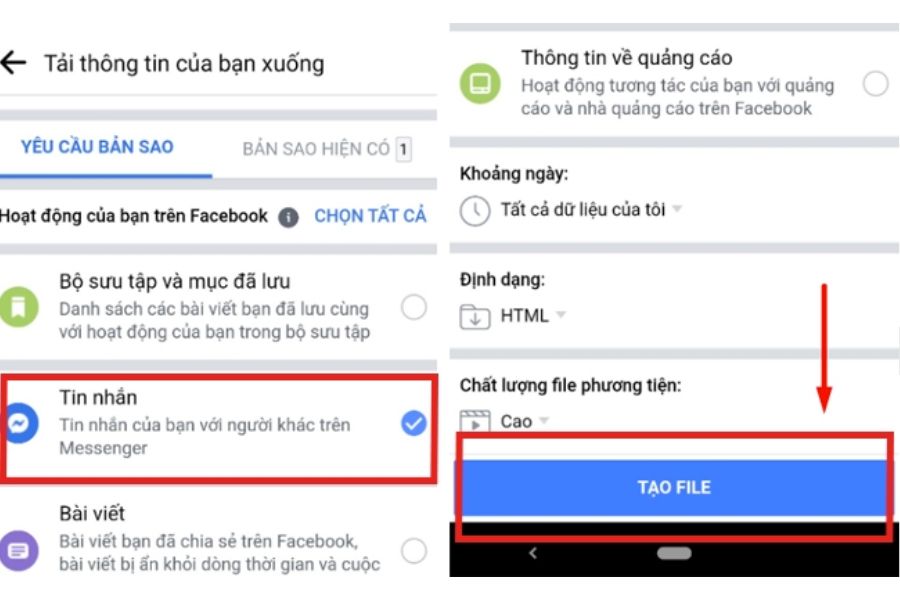 Xem lại tin nhắn Messenger đã xoá bằng điện thoại