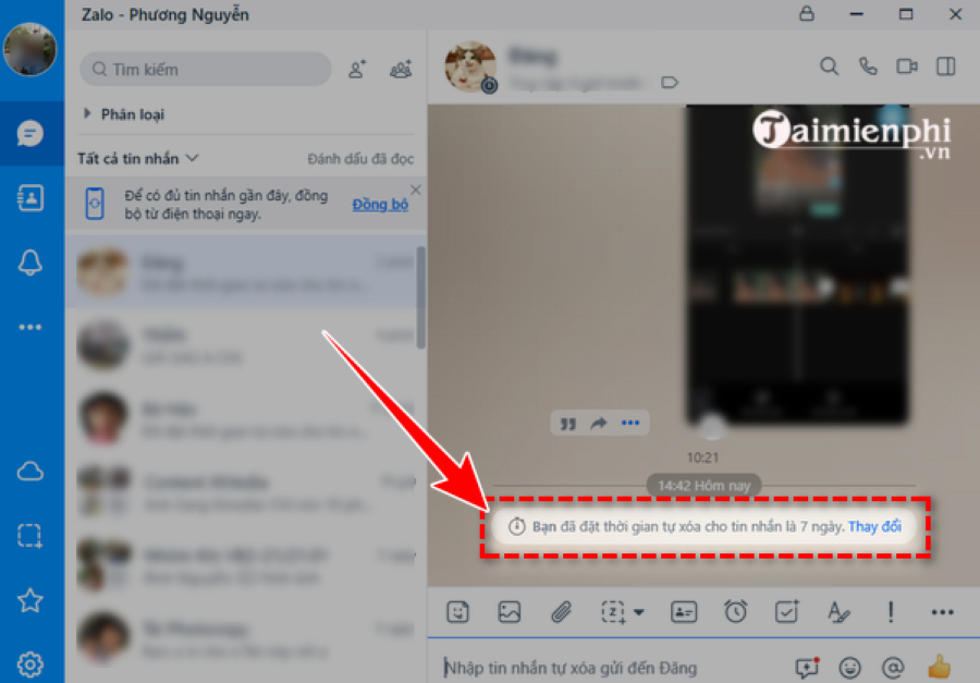Cài đặt tự động thời gian xóa tin nhắn cũ zalo tự xóa tin nhắn cũ